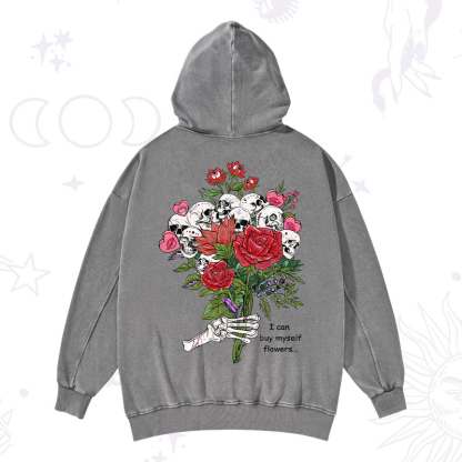 Purplehecate I Can Buy Myself Flowers Washed Hoodie