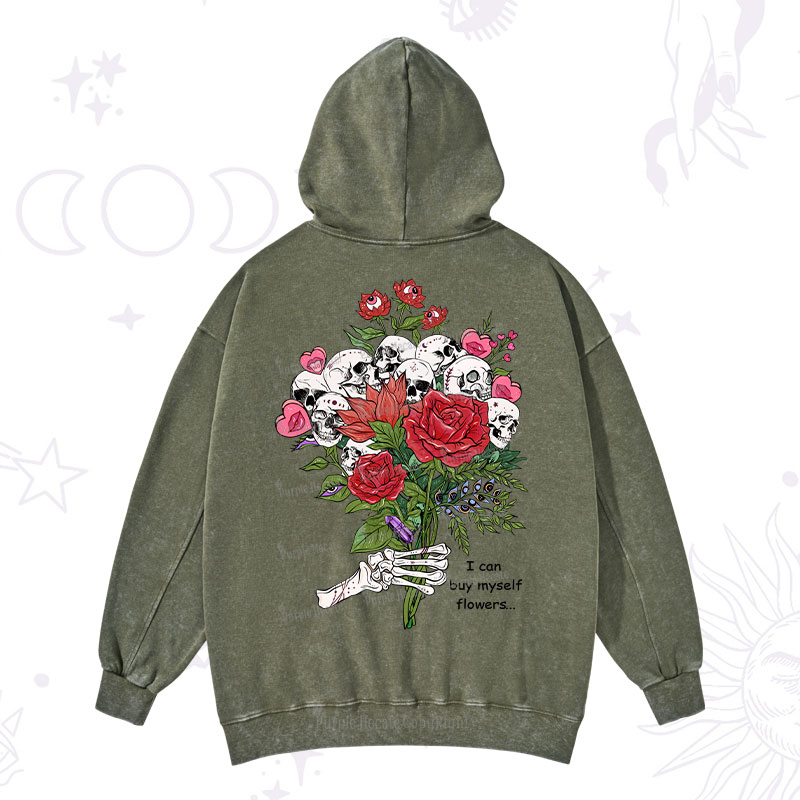 Purplehecate I Can Buy Myself Flowers Washed Hoodie