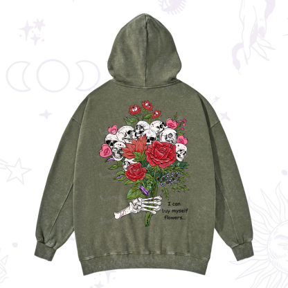 Purplehecate I Can Buy Myself Flowers Washed Hoodie