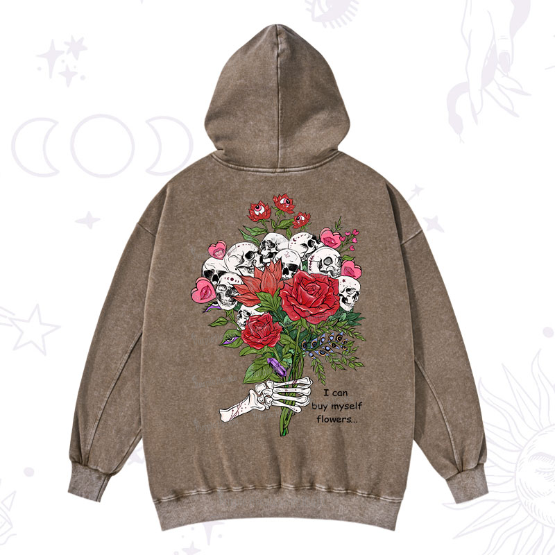 Purplehecate I Can Buy Myself Flowers Washed Hoodie