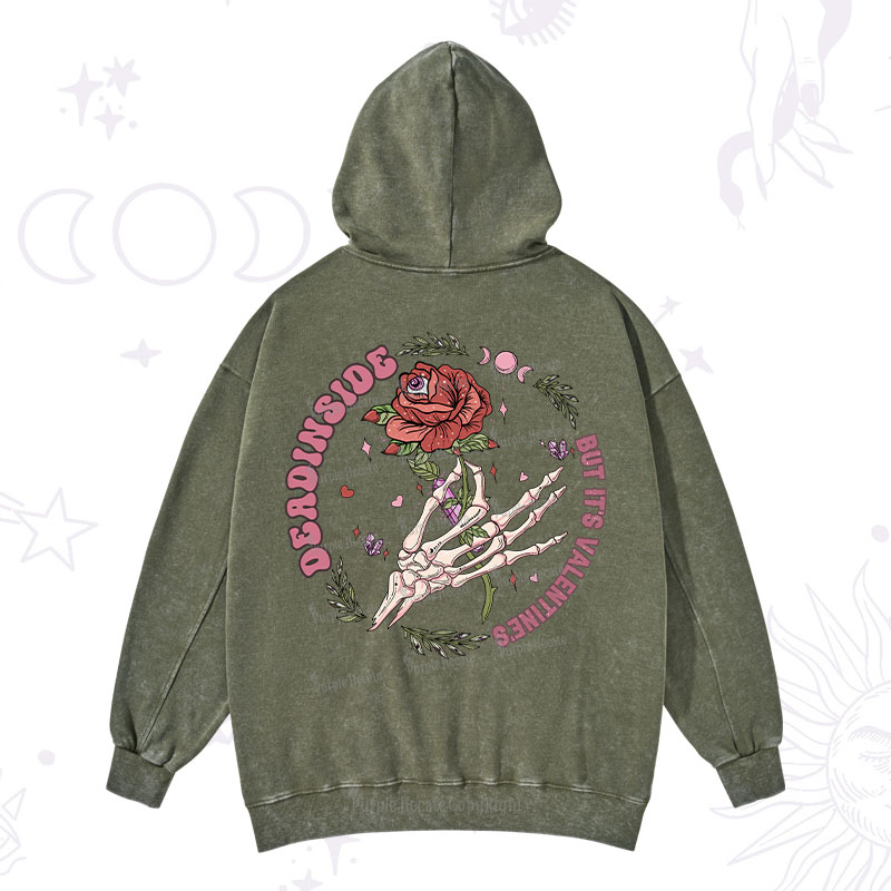 Purplehecate Valentine's Day Ready Valentine Washed Hoodie
