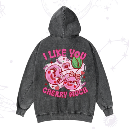 Purplehecate I Like You Cherry Much Washed Hoodie
