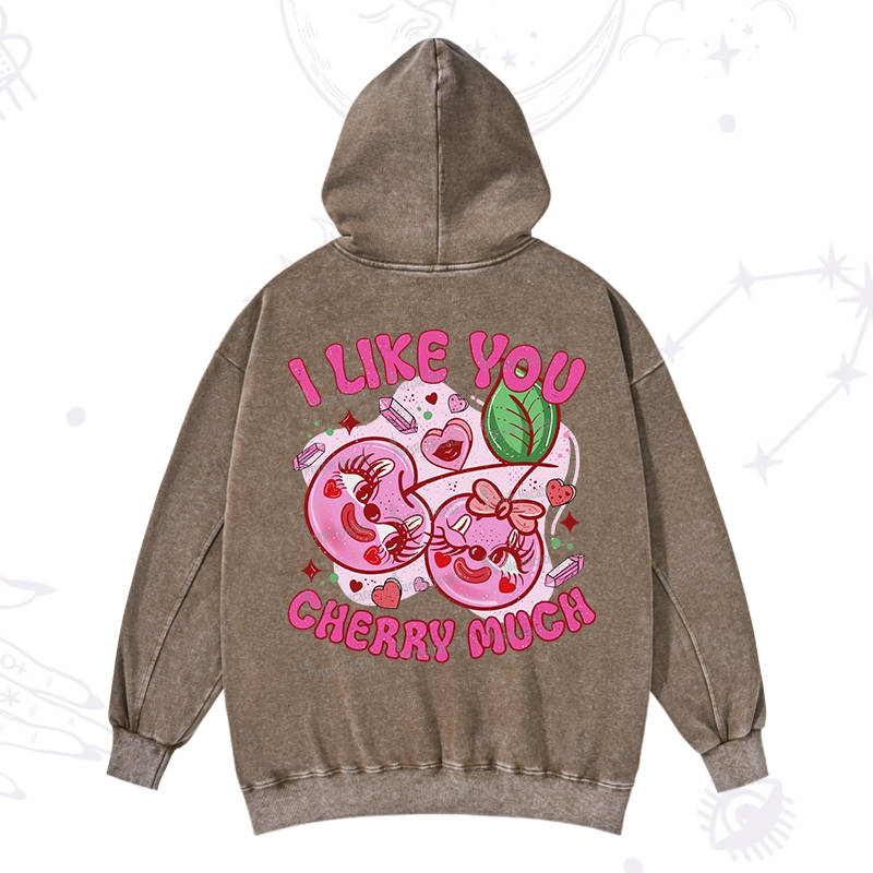 Purplehecate I Like You Cherry Much Washed Hoodie