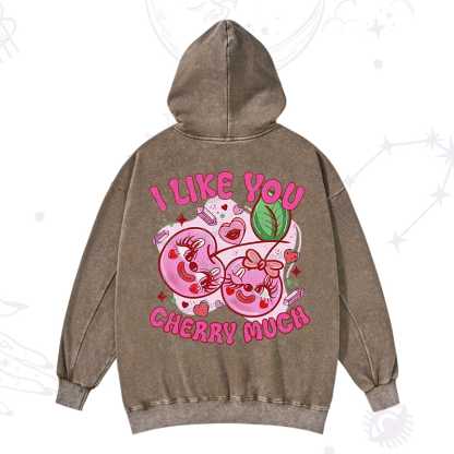 Purplehecate I Like You Cherry Much Washed Hoodie