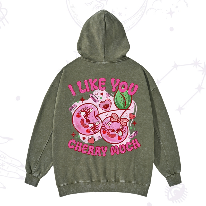 Purplehecate I Like You Cherry Much Washed Hoodie