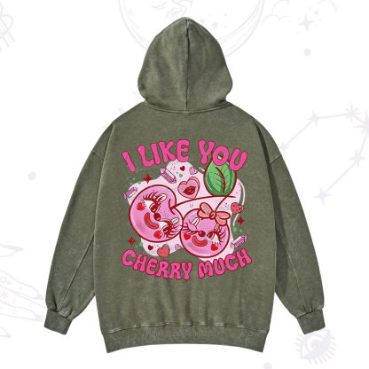 Purplehecate I Like You Cherry Much Washed Hoodie