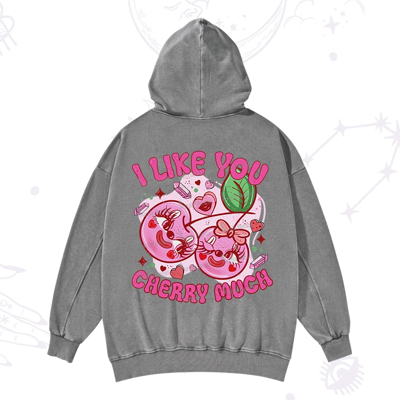 Purplehecate I Like You Cherry Much Washed Hoodie