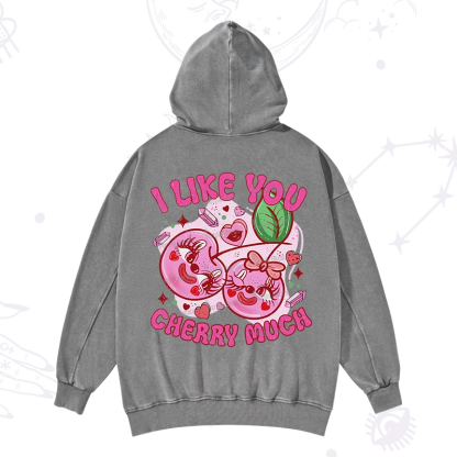 Purplehecate I Like You Cherry Much Washed Hoodie