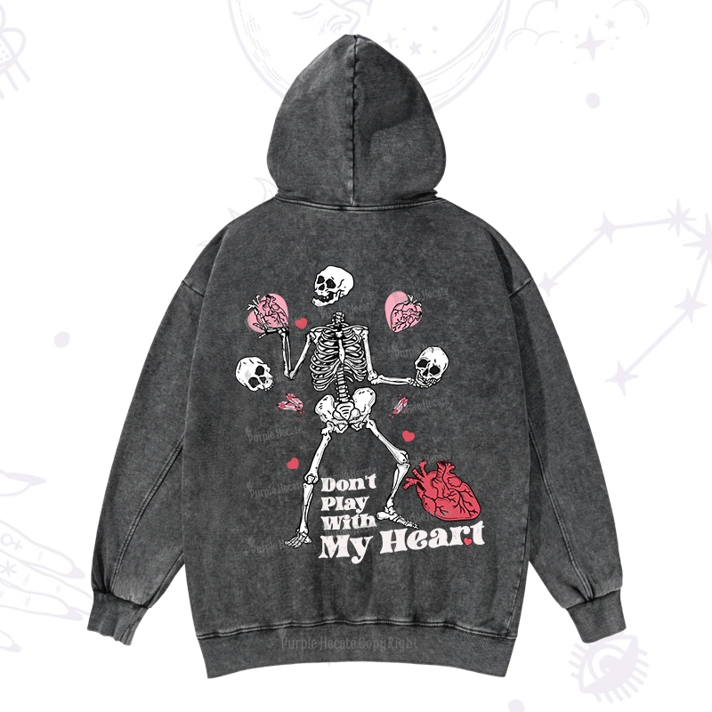 Purplehecate Don't Play With My Heart Valentine Washed Hoodie