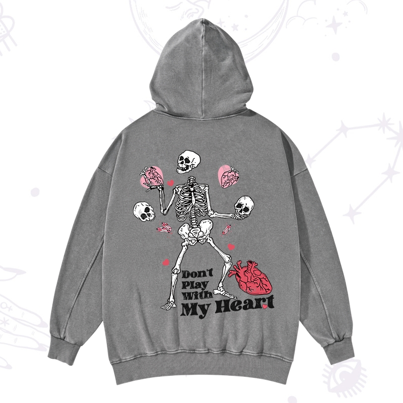 Purplehecate Don't Play With My Heart Valentine Washed Hoodie