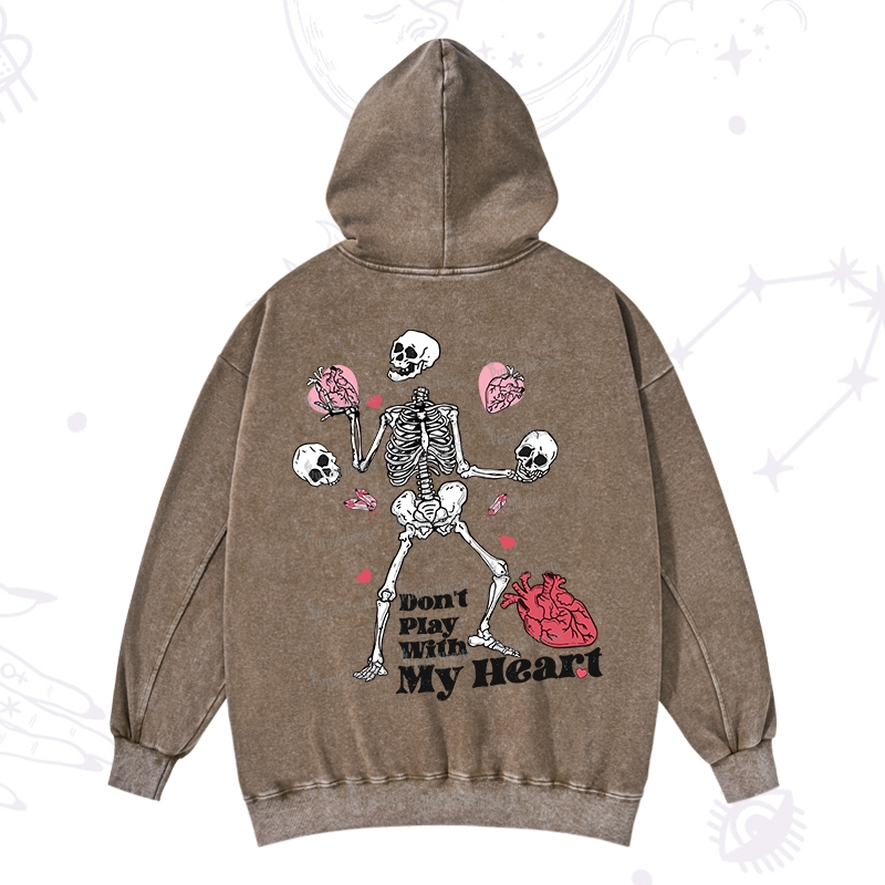Purplehecate Don't Play With My Heart Valentine Washed Hoodie