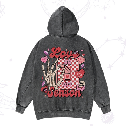 Purplehecate Love On Or Off Valentine Washed Hoodie