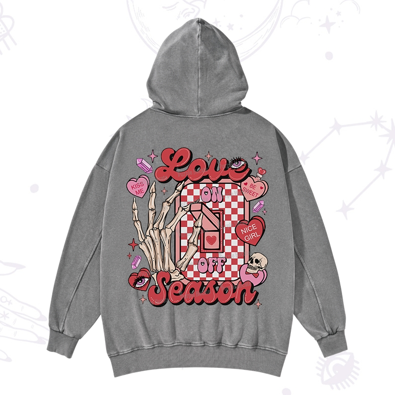 Purplehecate Love On Or Off Valentine Washed Hoodie