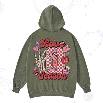 Purplehecate Love On Or Off Valentine Washed Hoodie