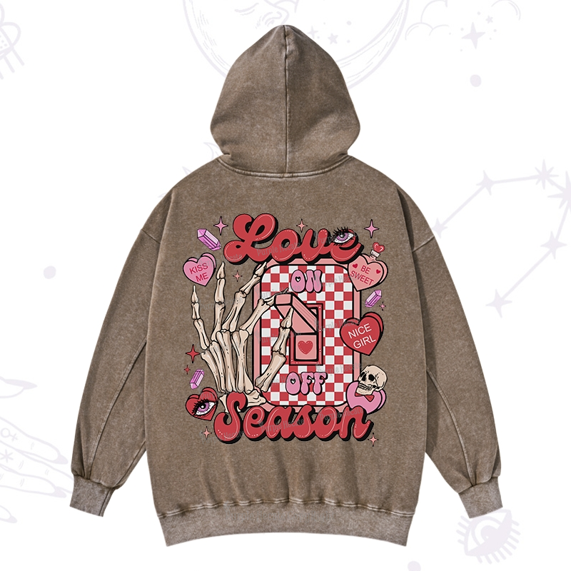 Purplehecate Love On Or Off Valentine Washed Hoodie