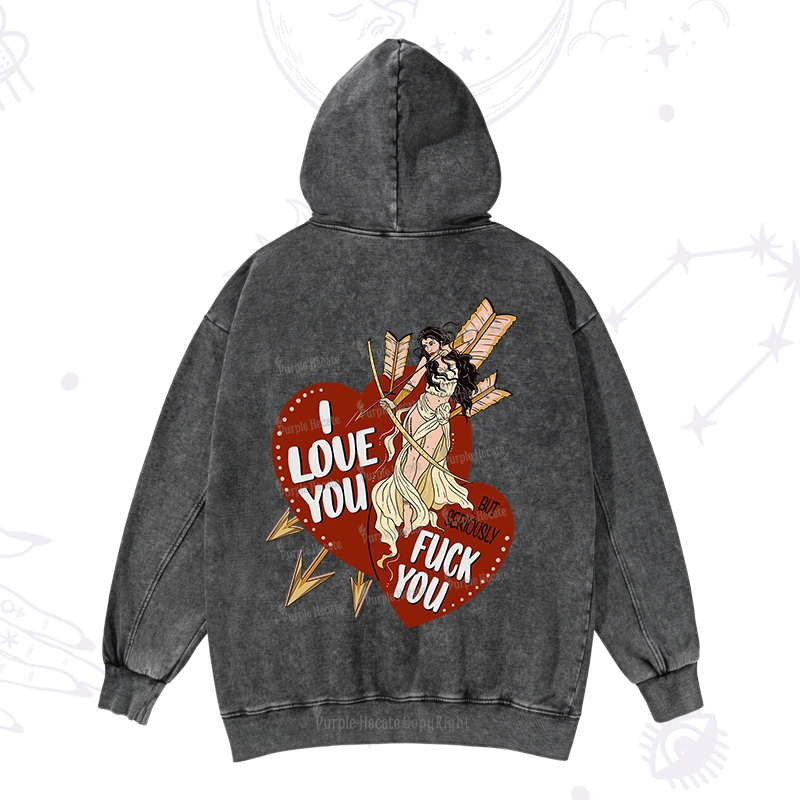 Purplehecate Love But Not Really Valentine Washed Hoodie