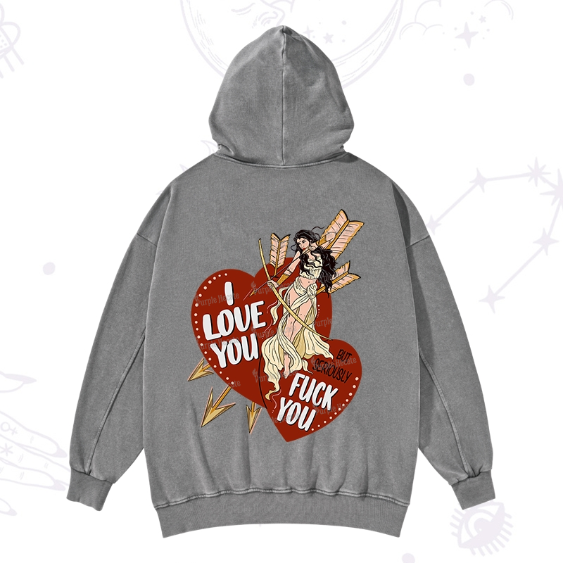 Purplehecate Love But Not Really Valentine Washed Hoodie