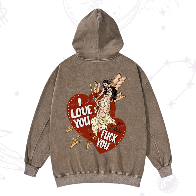 Purplehecate Love But Not Really Valentine Washed Hoodie