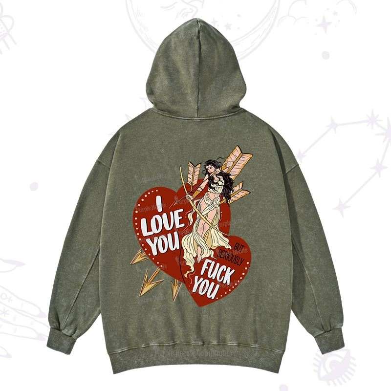 Purplehecate Love But Not Really Valentine Washed Hoodie