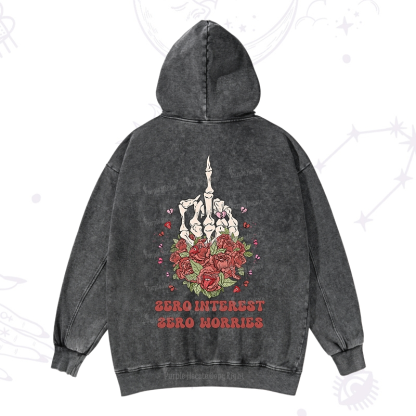 Purplehecate Zero Interest Zero Worries Valentine Washed Hoodie