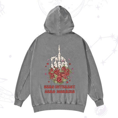Purplehecate Zero Interest Zero Worries Valentine Washed Hoodie