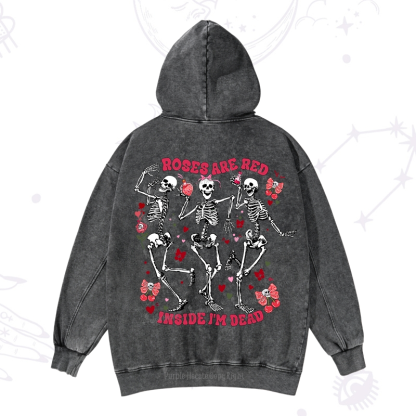 Purplehecate Roses Are Red Valentine Valentine Washed Hoodie