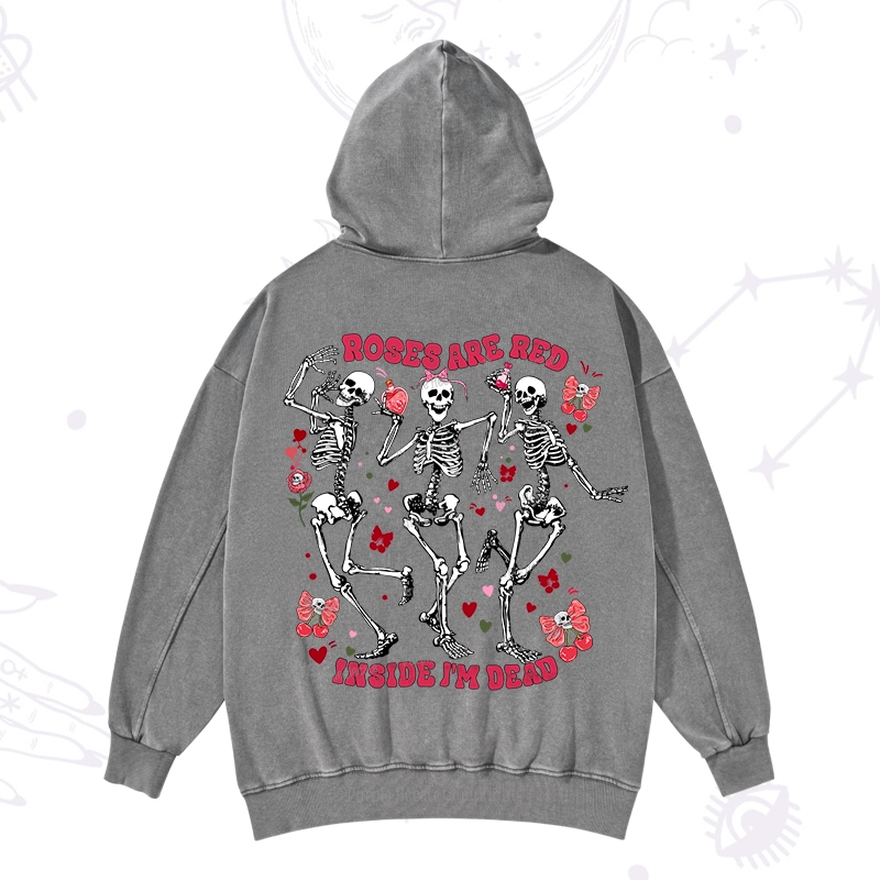 Purplehecate Roses Are Red Valentine Valentine Washed Hoodie