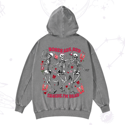 Purplehecate Roses Are Red Valentine Valentine Washed Hoodie