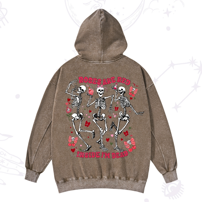 Purplehecate Roses Are Red Valentine Valentine Washed Hoodie