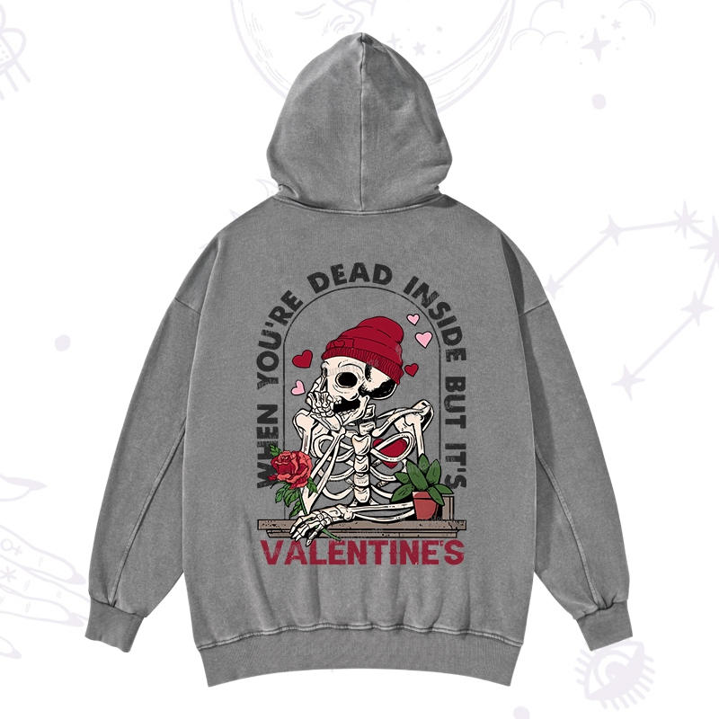 Purplehecate When You're Dead Inside But It's Valentine Washed Hoodie