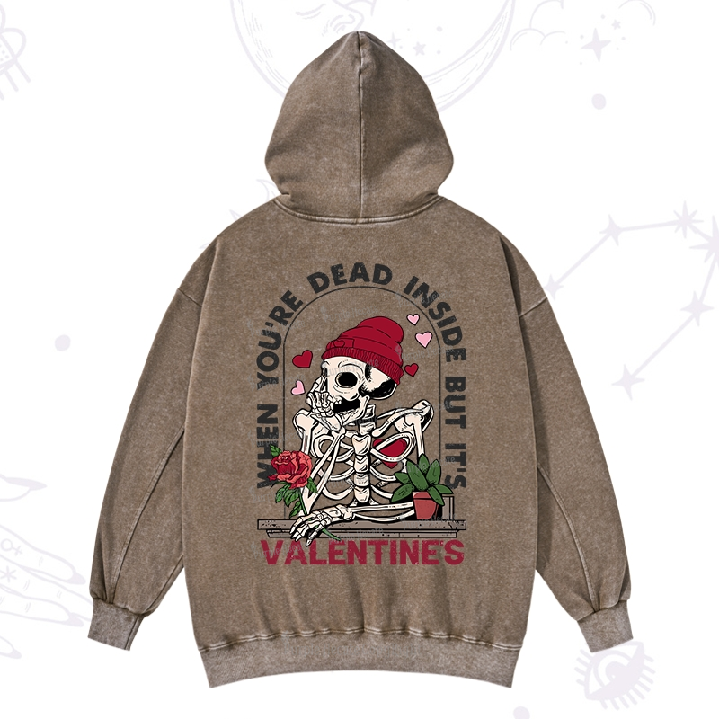 Purplehecate When You're Dead Inside But It's Valentine Washed Hoodie