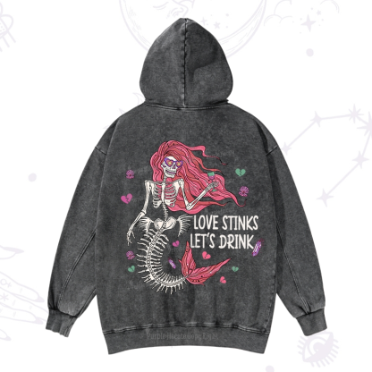 Purplehecate Love Stinks Let's Drink Valentine Washed Hoodie