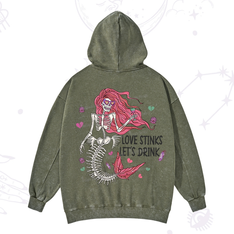 Purplehecate Love Stinks Let's Drink Valentine Washed Hoodie