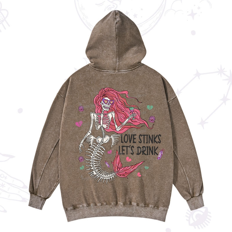 Purplehecate Love Stinks Let's Drink Valentine Washed Hoodie