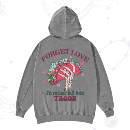 Purplehecate Taco Over Love Valentine Washed Hoodie