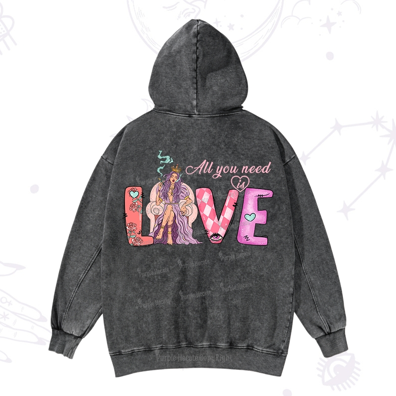 Purplehecate All You Need Is Valentine Washed Hoodie
