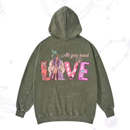 Purplehecate All You Need Is Valentine Washed Hoodie