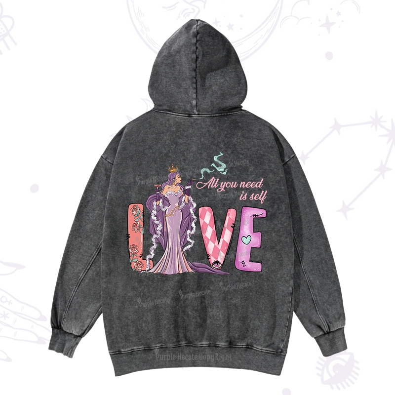 Purplehecate All You Need Is Self Valentine Washed Hoodie