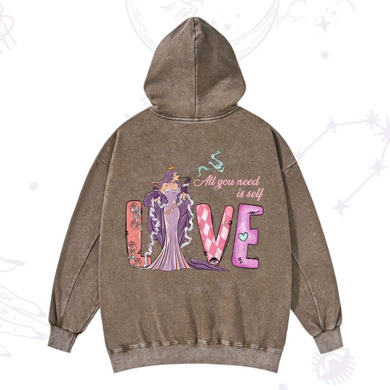 Purplehecate All You Need Is Self Valentine Washed Hoodie