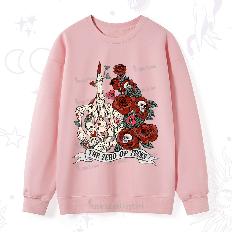 Purplehecate The Zero Of Fucks Valentine Sweatshirt