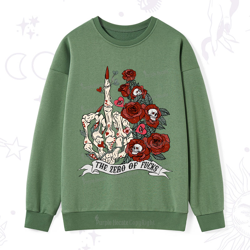 Purplehecate The Zero Of Fucks Valentine Sweatshirt