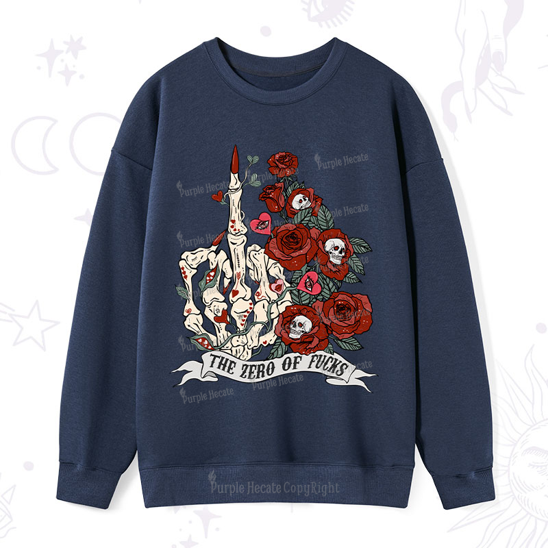 Purplehecate The Zero Of Fucks Valentine Sweatshirt