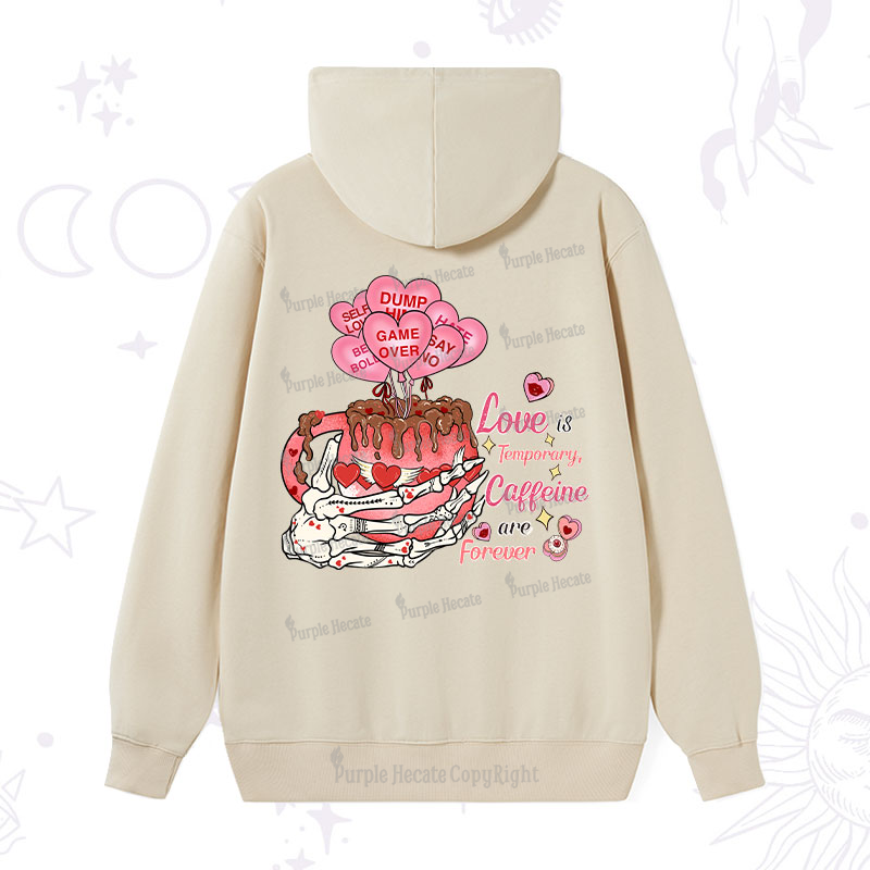 Purplehecate Caffeine Over Love Valentine Hoodie
