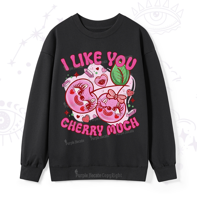 Purplehecate I Like You Cherry Much Sweatshirt