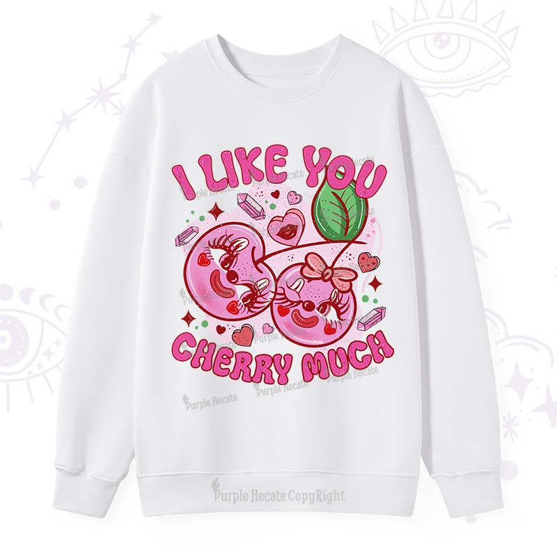 Purplehecate I Like You Cherry Much Sweatshirt
