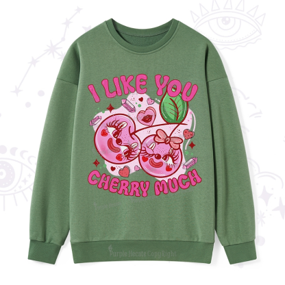 Purplehecate I Like You Cherry Much Sweatshirt