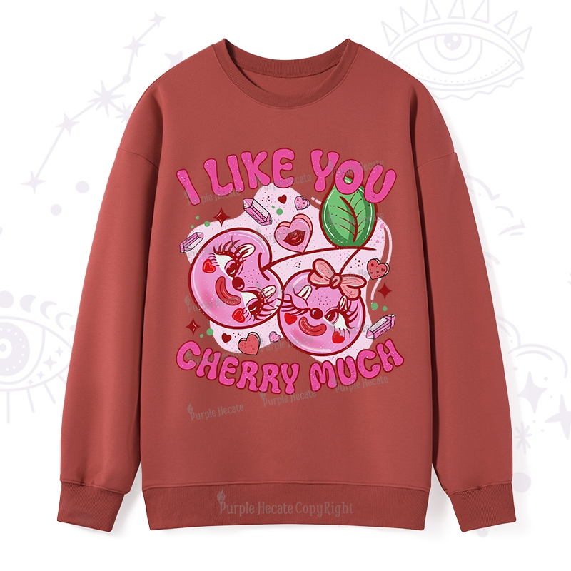 Purplehecate I Like You Cherry Much Sweatshirt