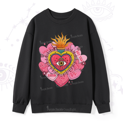Purplehecate The Eye of the Heart Valentine Sweatshirt