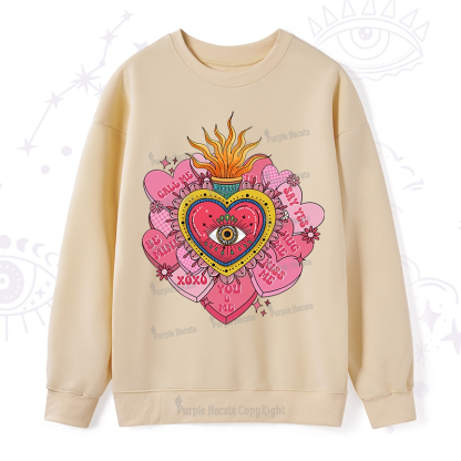 Purplehecate The Eye of the Heart Valentine Sweatshirt