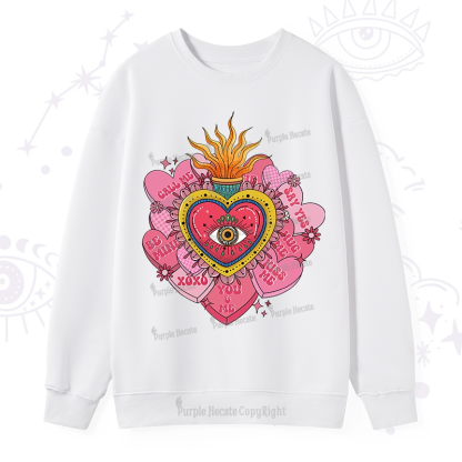 Purplehecate The Eye of the Heart Valentine Sweatshirt